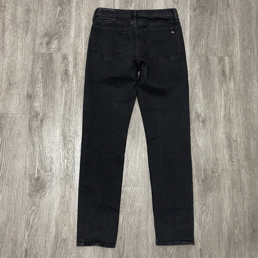 rag & bone Men's Slim Straight Jeans in Black - Picture 6 of 12